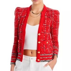 L’AGENCE Jenni Cardigan Red Preppy Size XS